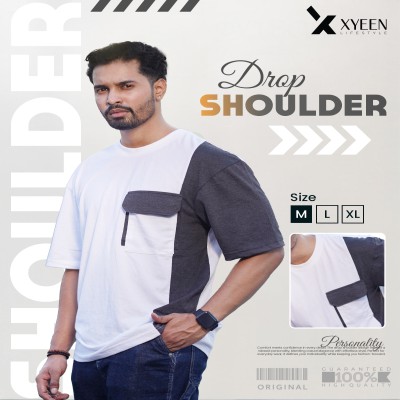 Premium Men’s Panel Drop Shoulder - White 001